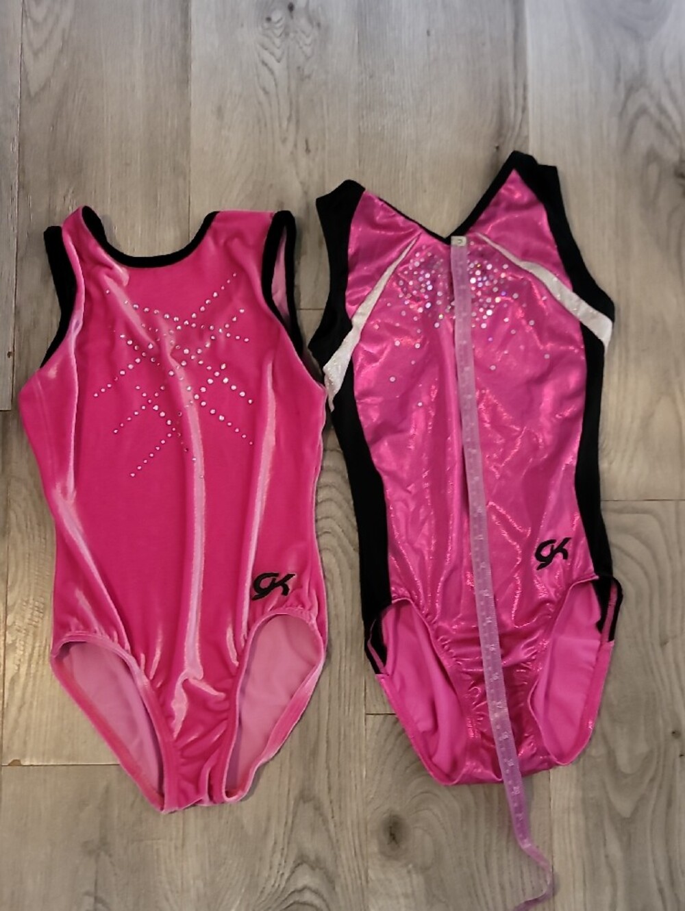 GK Elite Lot Of 2 Pink Sparkle Gymnastics Leotards AXS EUC - Picture 5 of 6